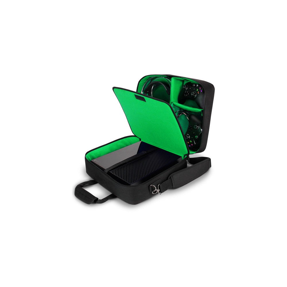 USA GEAR Xbox One / Xbox 1 X Travel Case Console Bag with Storage - Green