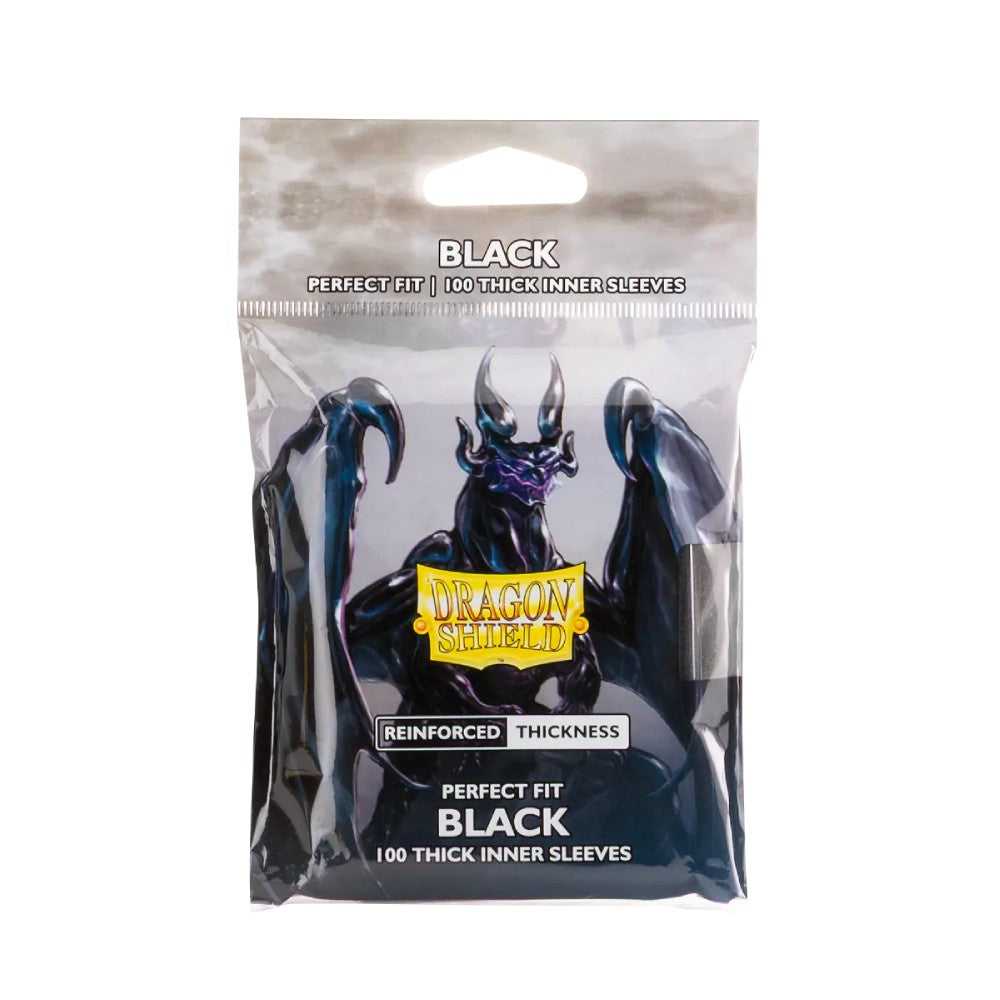 Dragon Shield: Perfect Fit Inner Sleeves – Thick – Black