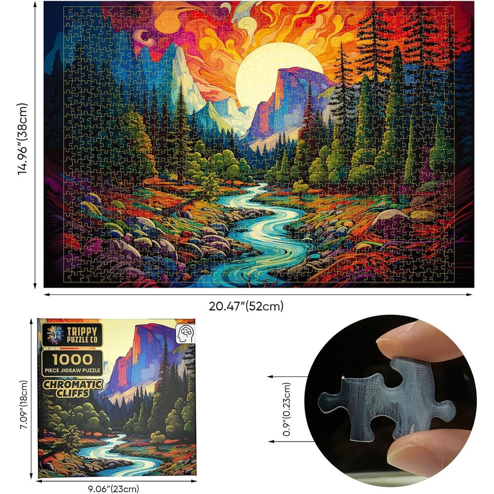 Trippy Puzzles - 1000 Piece Jigsaw Chromatic Cliffs