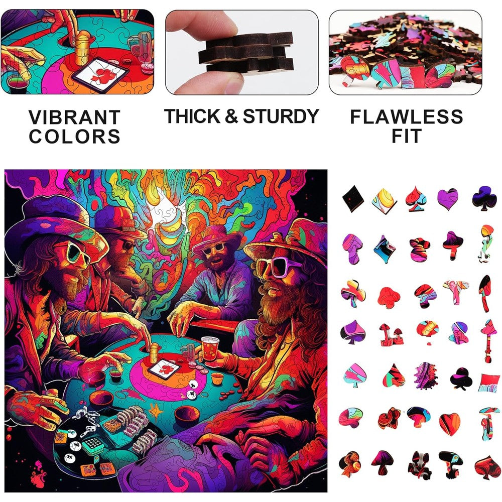 Trippy Puzzles - 300 Pce Wood Jigsaw Poker Palooza