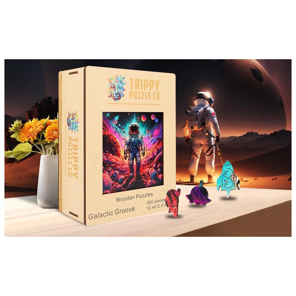 Trippy Puzzles - 300 Pce Wood Jigsaw Galactic Groove