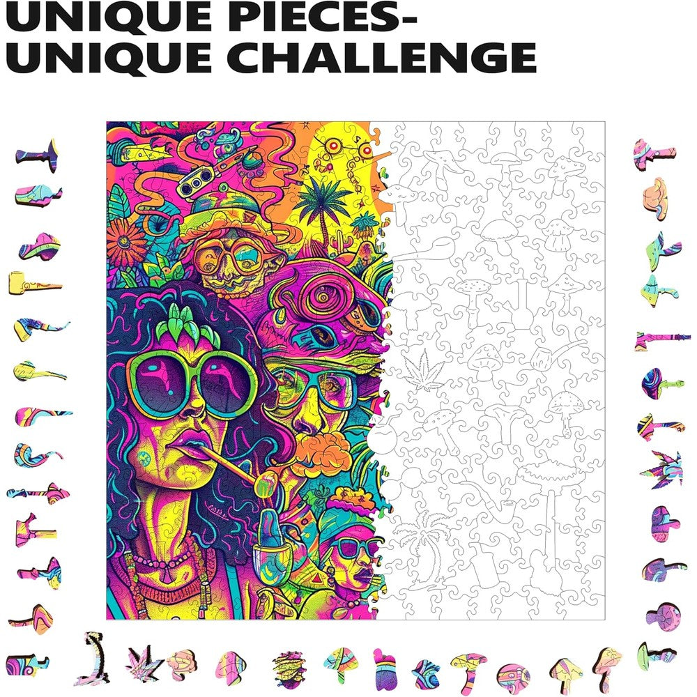 Trippy Puzzles - 300 Pce Wood Jigsaw Groovy Gathering