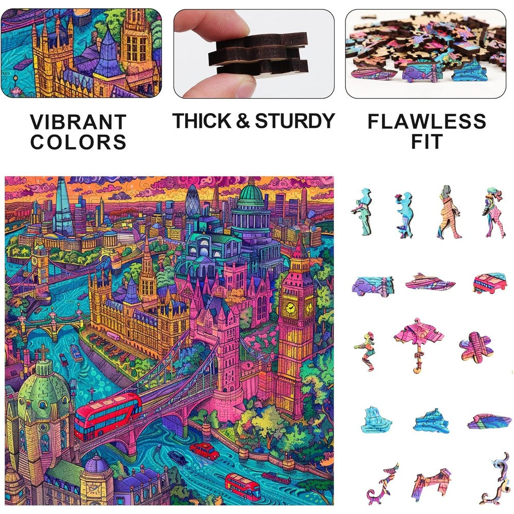 Trippy Puzzles - 300 Pce Wood Jigsaw London Lights
