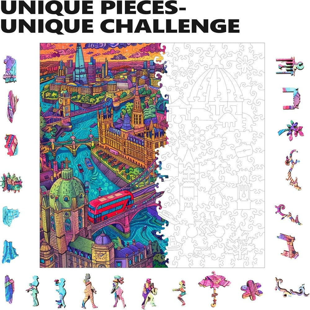 Trippy Puzzles - 300 Pce Wood Jigsaw London Lights