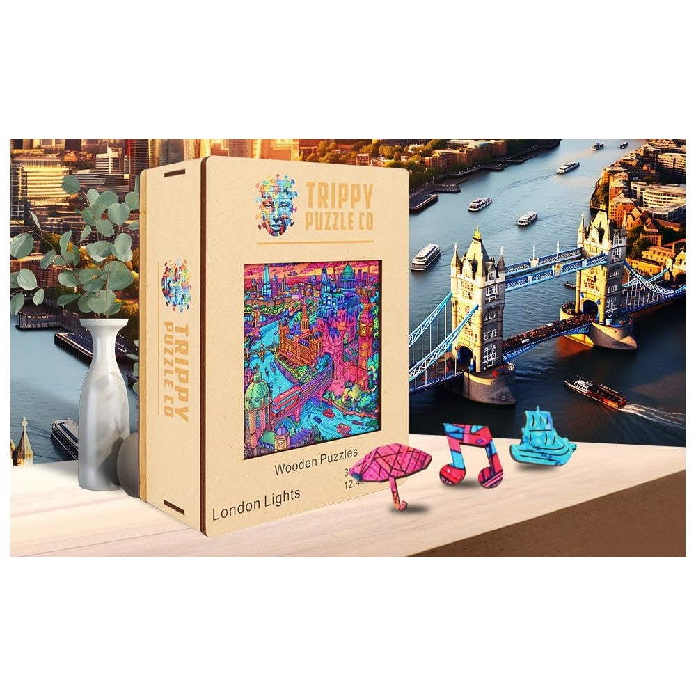 Trippy Puzzles - 300 Pce Wood Jigsaw London Lights