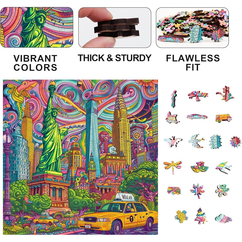 Trippy Puzzles - 300 Pce Wood Jigsaw Mystical Manhattan