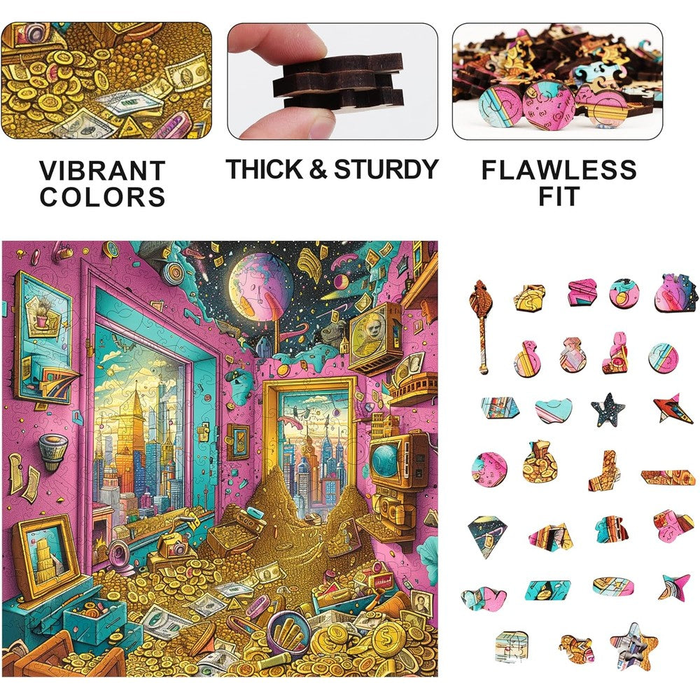 Trippy Puzzles - 300 Pce Wood Jigsaw Treasure Trove