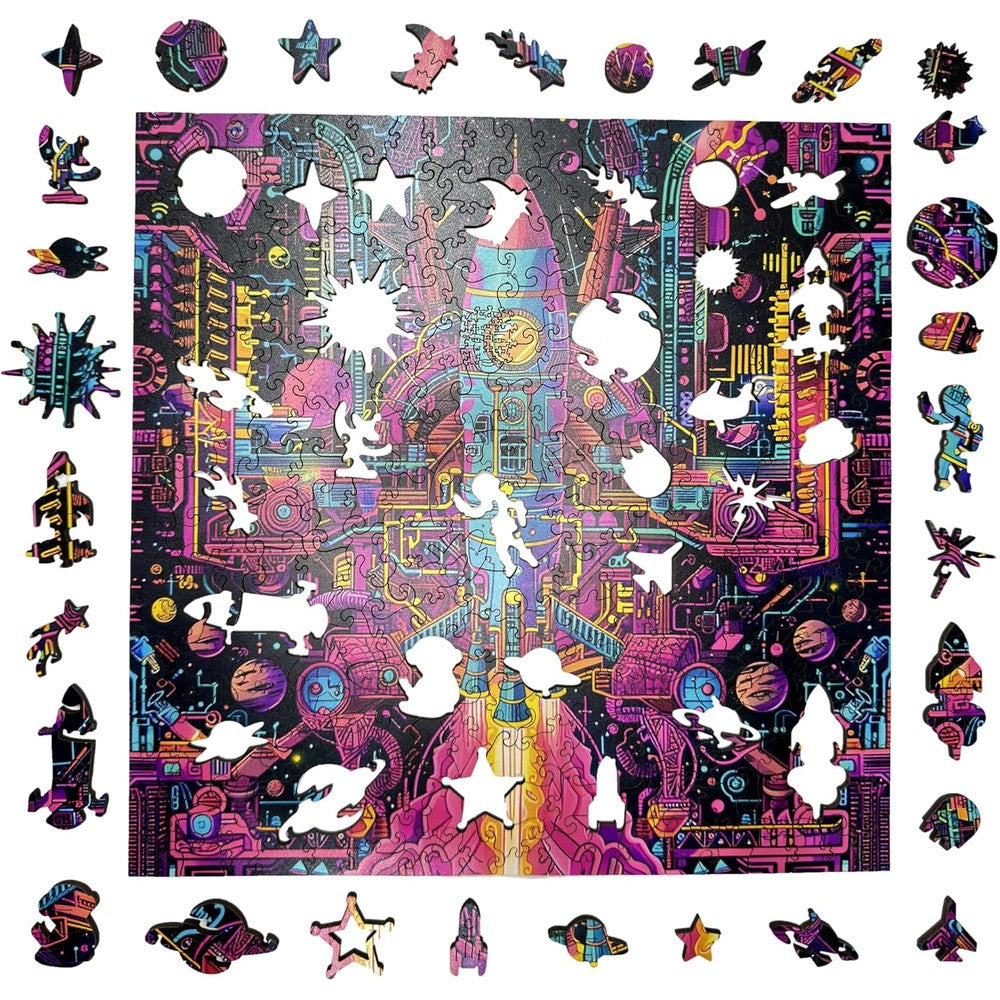 Trippy Puzzles - 300 Pce Wood Jigsaw Galactic Gear