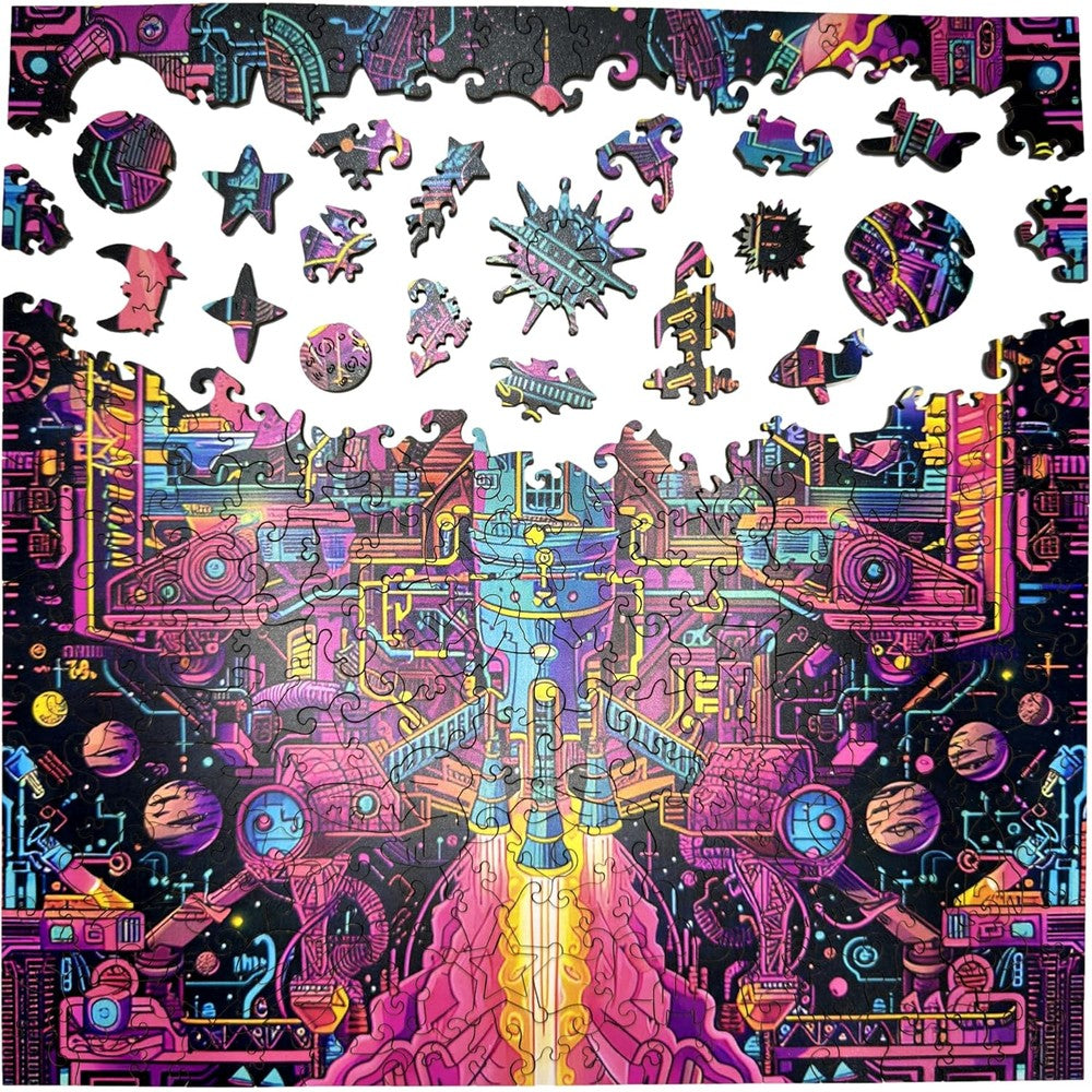 Trippy Puzzles - 300 Pce Wood Jigsaw Galactic Gear