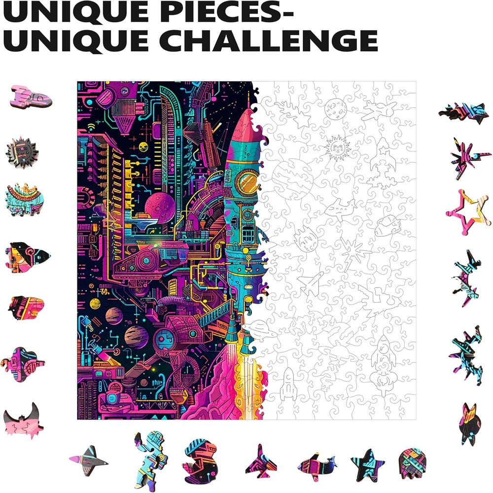 Trippy Puzzles - 300 Pce Wood Jigsaw Galactic Gear