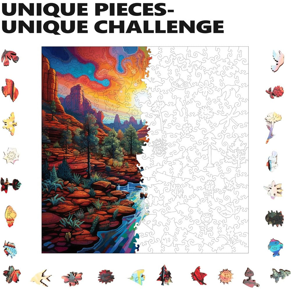 Trippy Puzzles - 300 Pce Wood Jigsaw Sedona Sunset