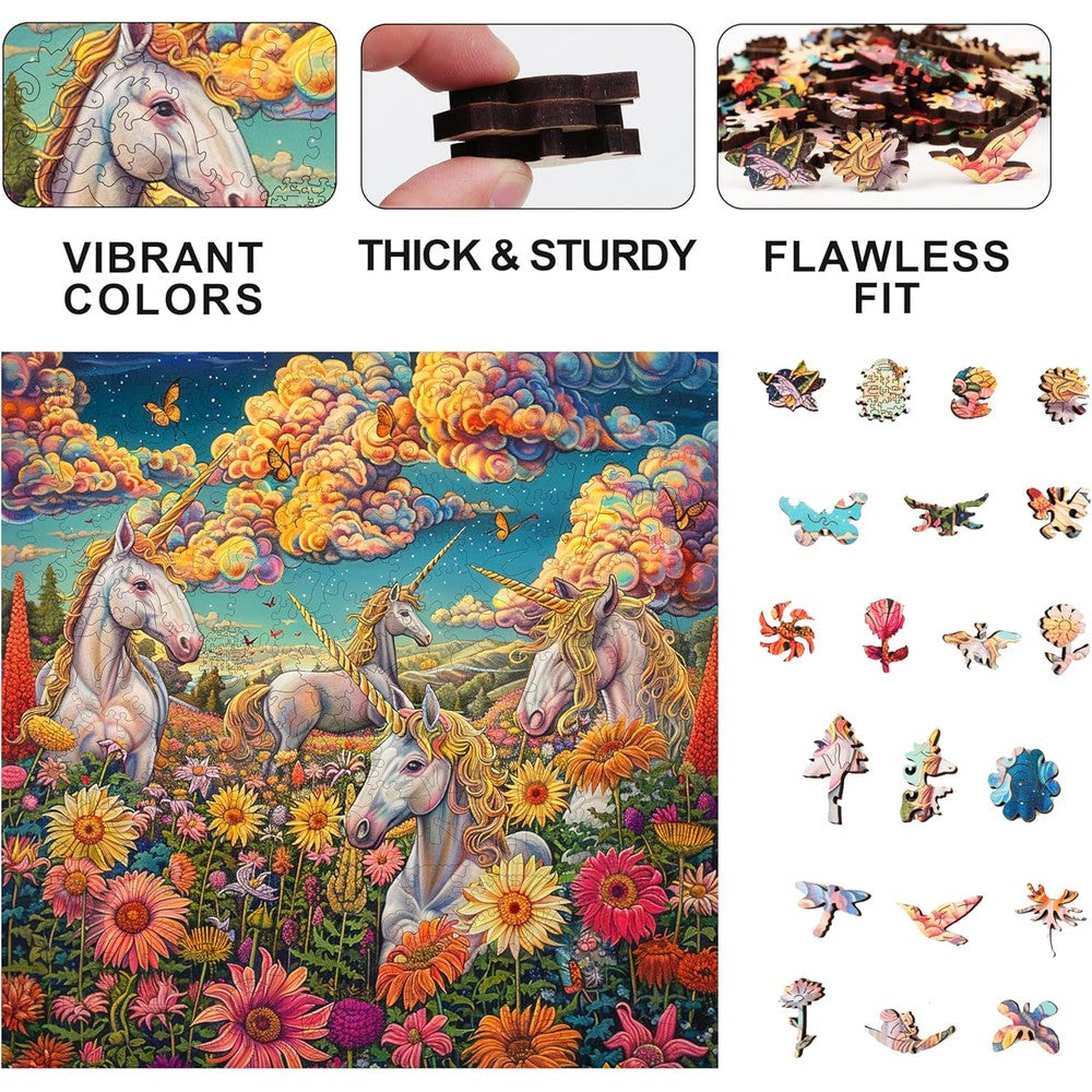 Trippy Puzzles - 300 Pce Wood Jigsaw Unicorn Utopia