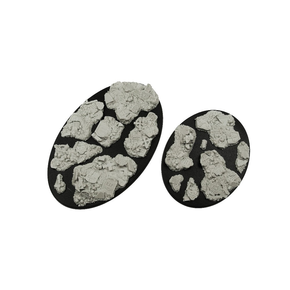 Micro Art Studio - Resin Round/Oval Bases - Graveyard Basing Kit (14)