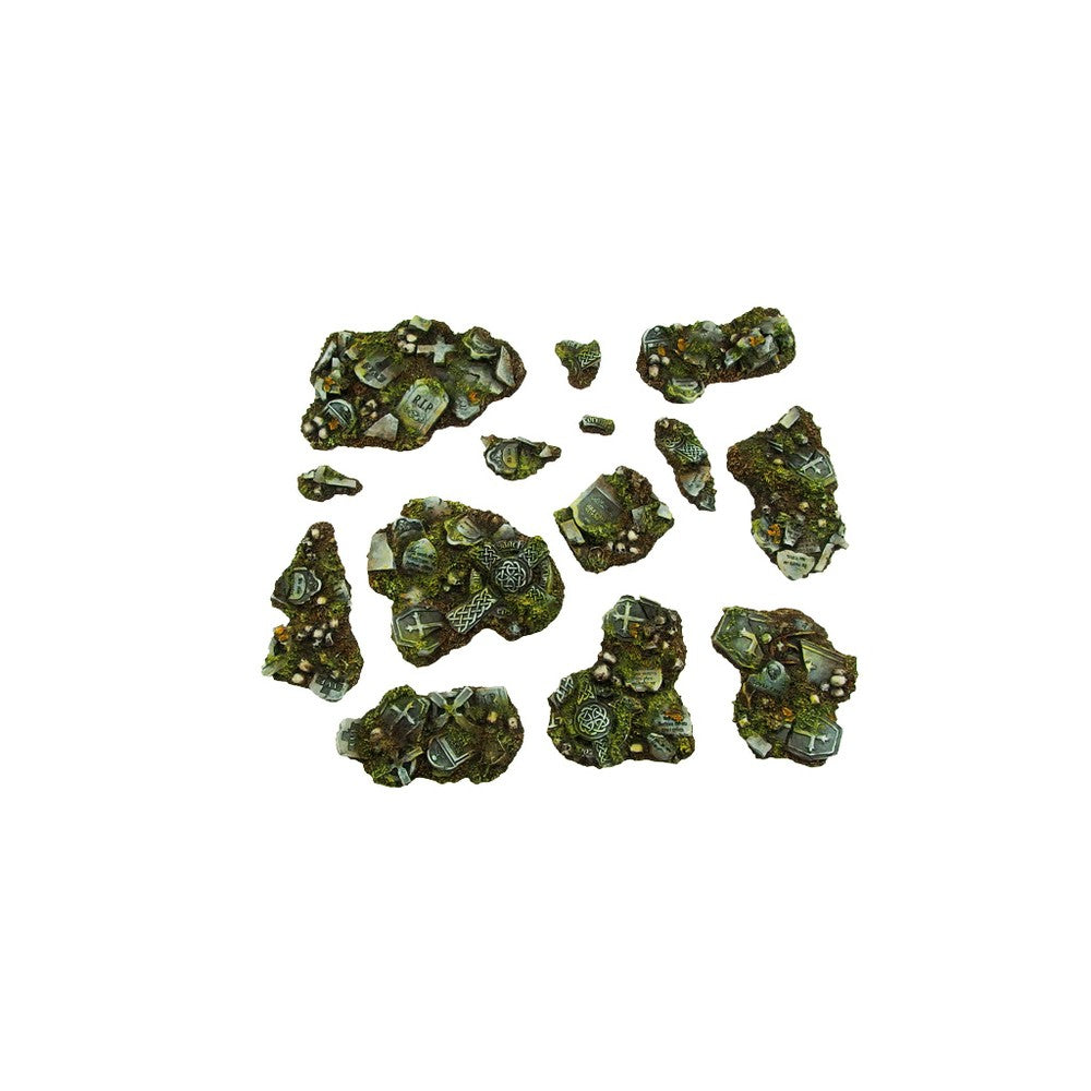 Micro Art Studio - Resin Round/Oval Bases - Graveyard Basing Kit (14)