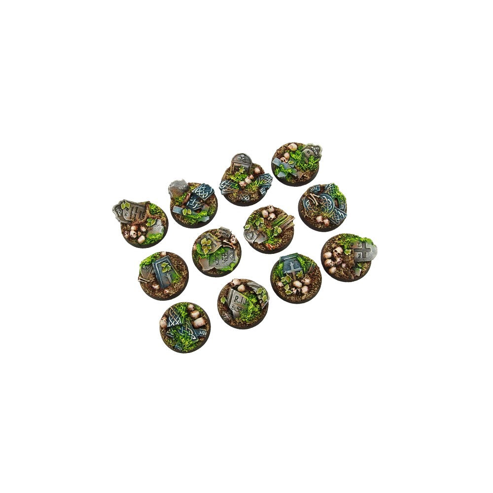 Micro Art Studio - Resin Round/Oval Bases - Graveyard Bases - Round 25mm (5)
