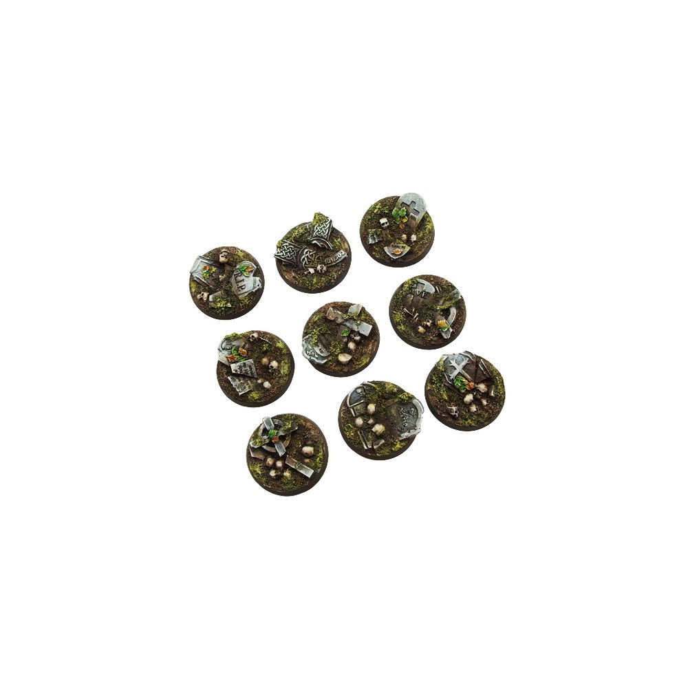 Micro Art Studio - Resin Round/Oval Bases - Graveyard Bases - Round 28mm (5)