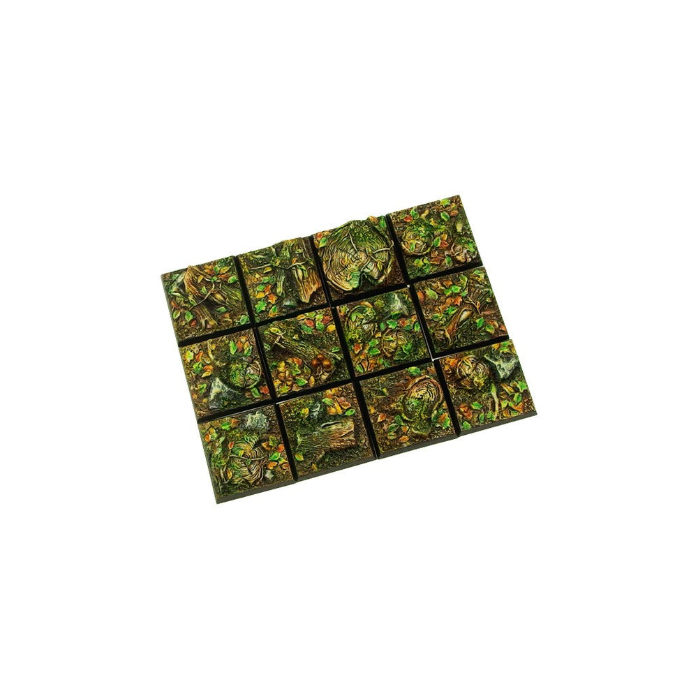 Micro Art Studio - Resin Square/Rectangular Bases - Forest Bases 25x25mm (10)