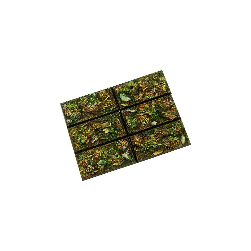 Micro Art Studio - Resin Square/Rectangular Bases - Forest Bases 25x50mm (5)