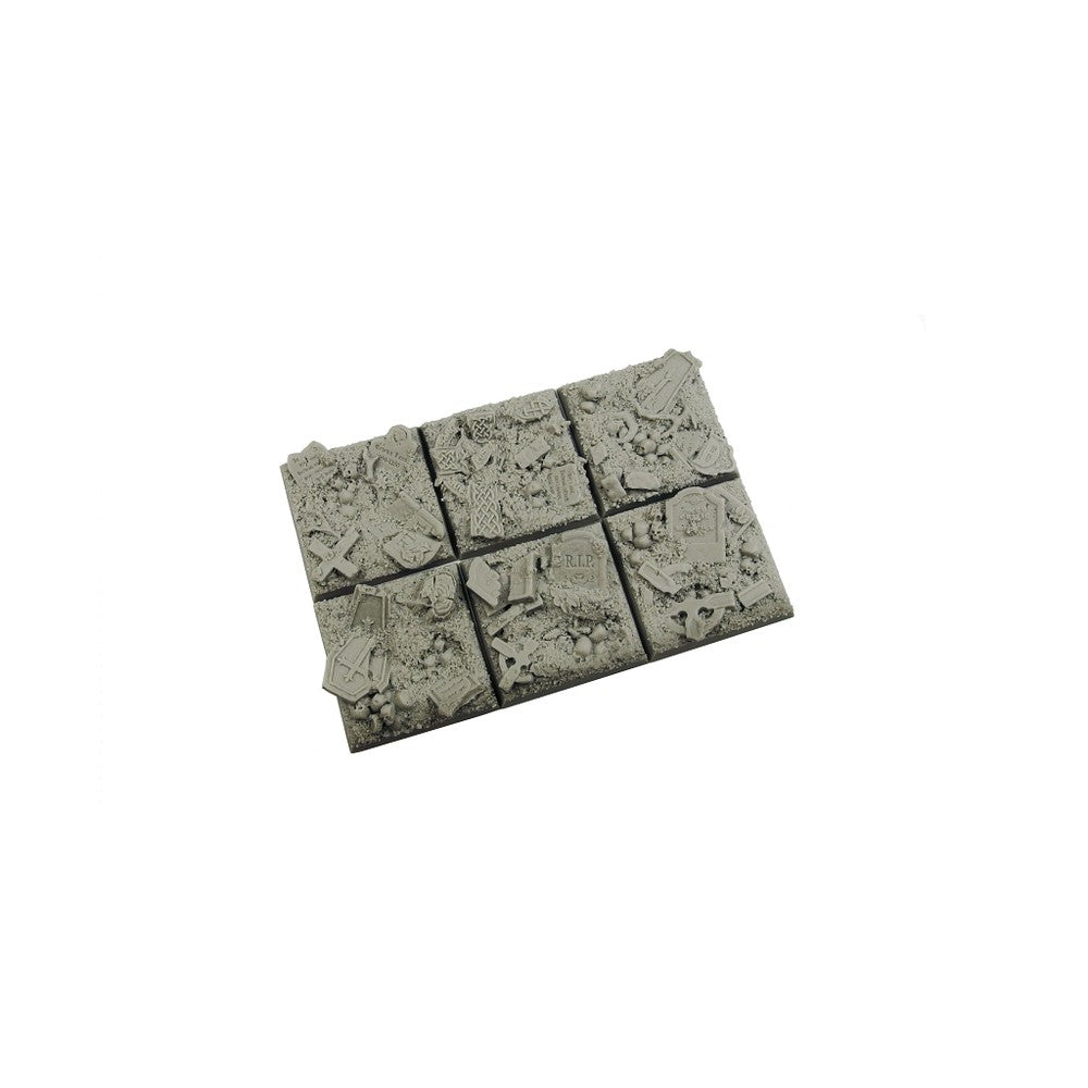 Micro Art Studio - Resin Square/Rectangular Bases - Graveyard Bases 40x40mm (4)