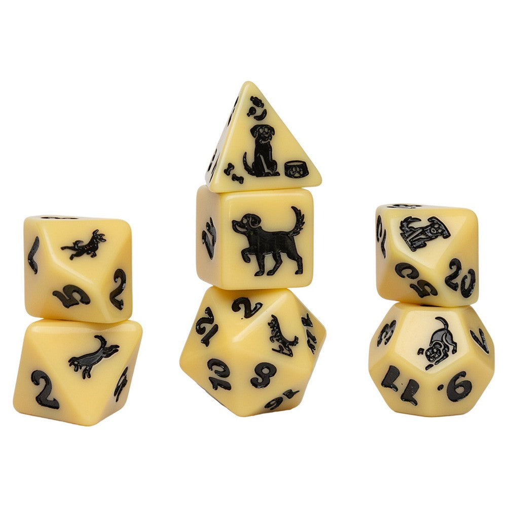 Sirius Dice - Animal - Golden Pup Dice Set 7