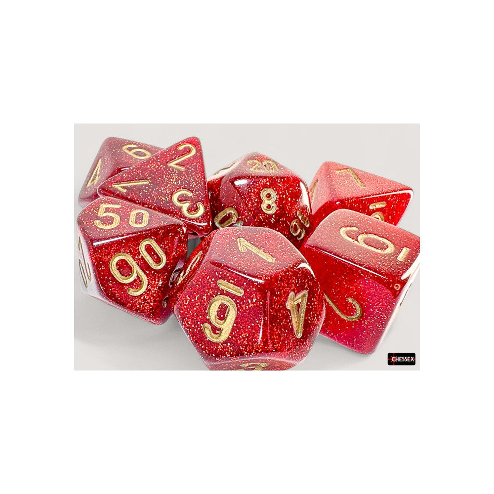 CHX 22504 Glitter Mega-hedral Ruby/gold 7-Die Set