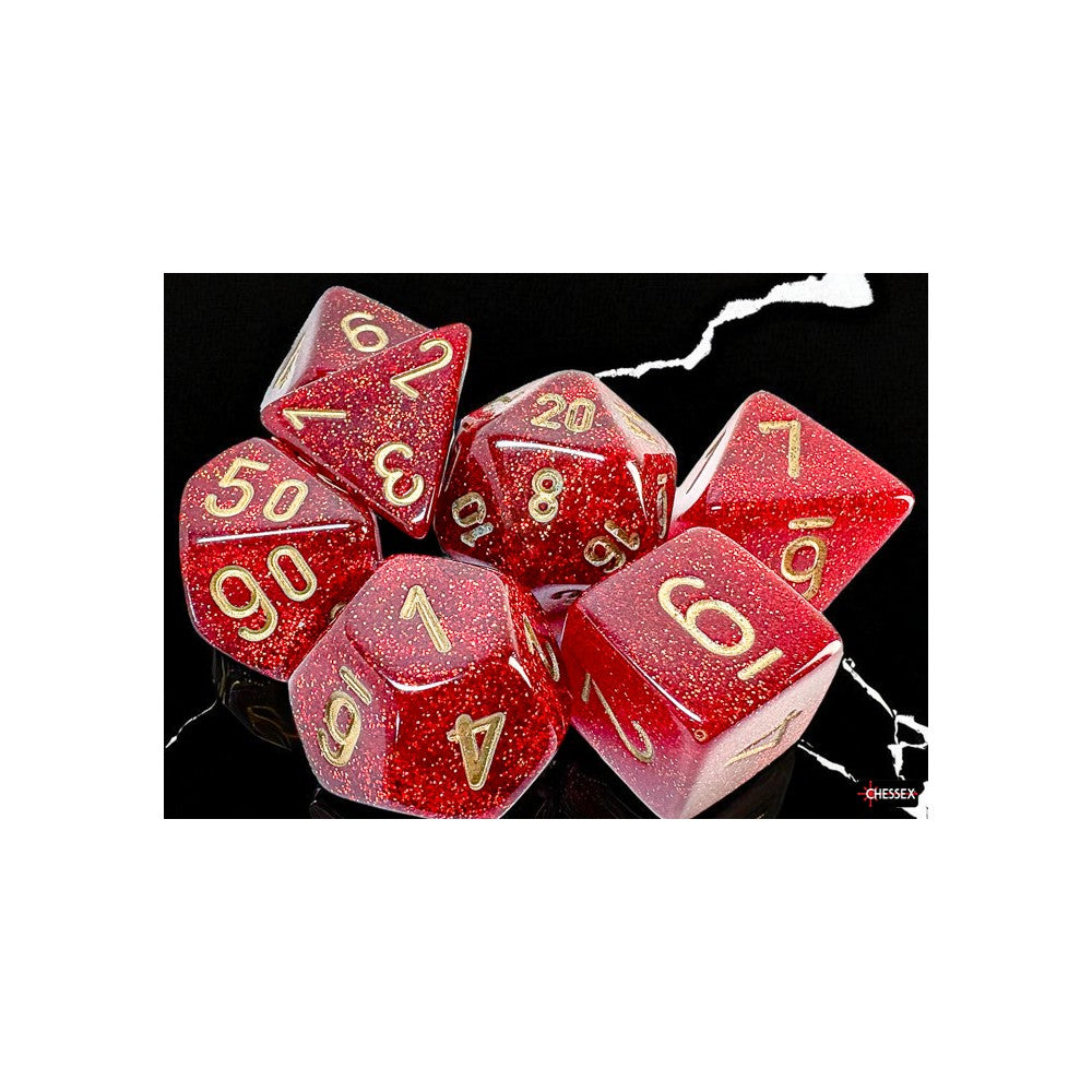 CHX 22504 Glitter Mega-hedral Ruby/gold 7-Die Set