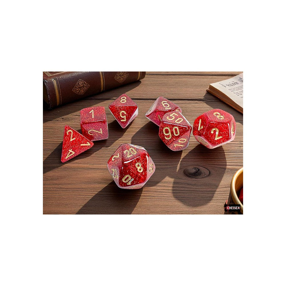 CHX 22504 Glitter Mega-hedral Ruby/gold 7-Die Set