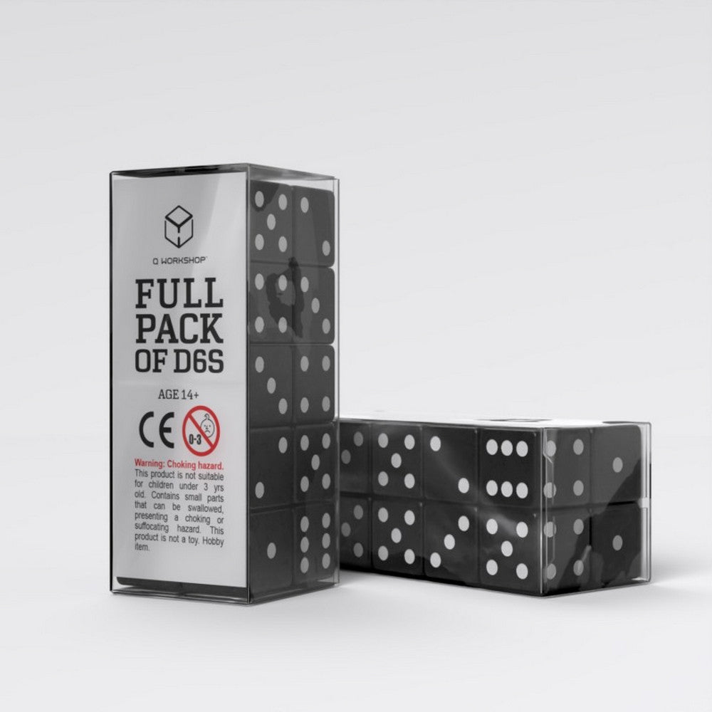 Q Workshop - Full Pack of D6s: Black&White