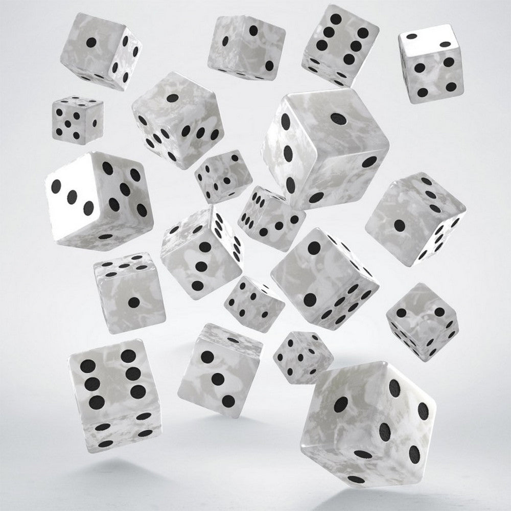 Q Workshop - Full Pack of D6s: Pearl&Black