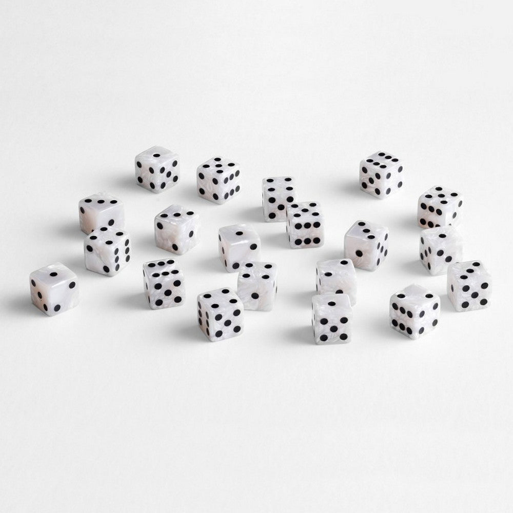 Q Workshop - Full Pack of D6s: Pearl&Black