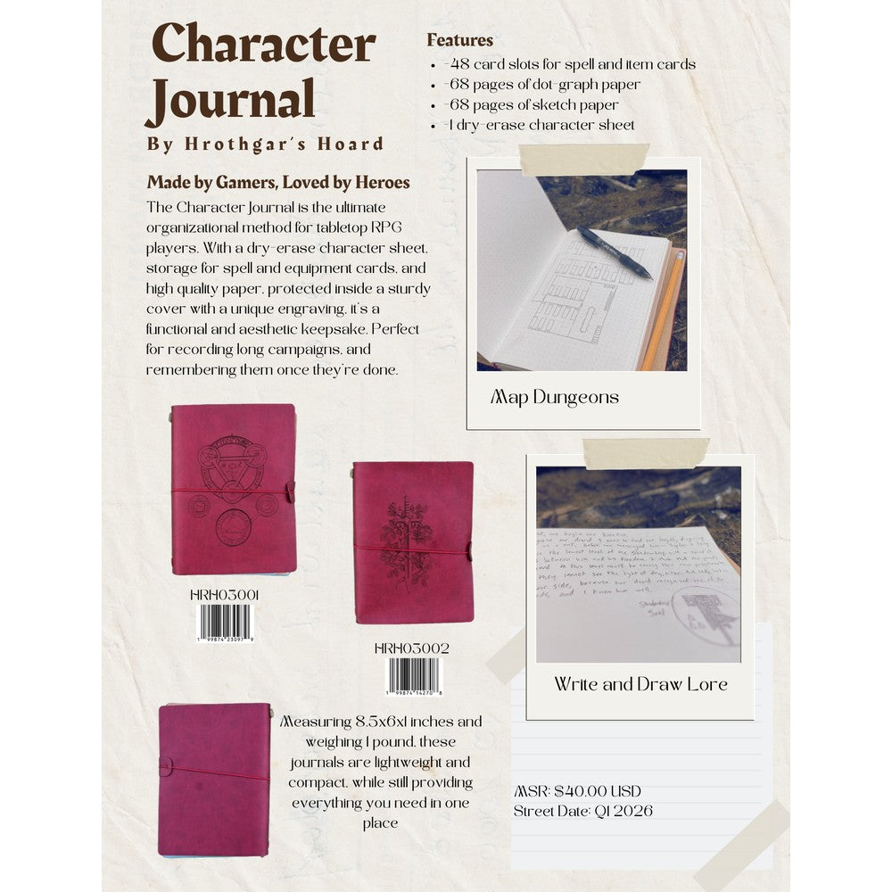 Character Journal (Red) - Arcane Symbol