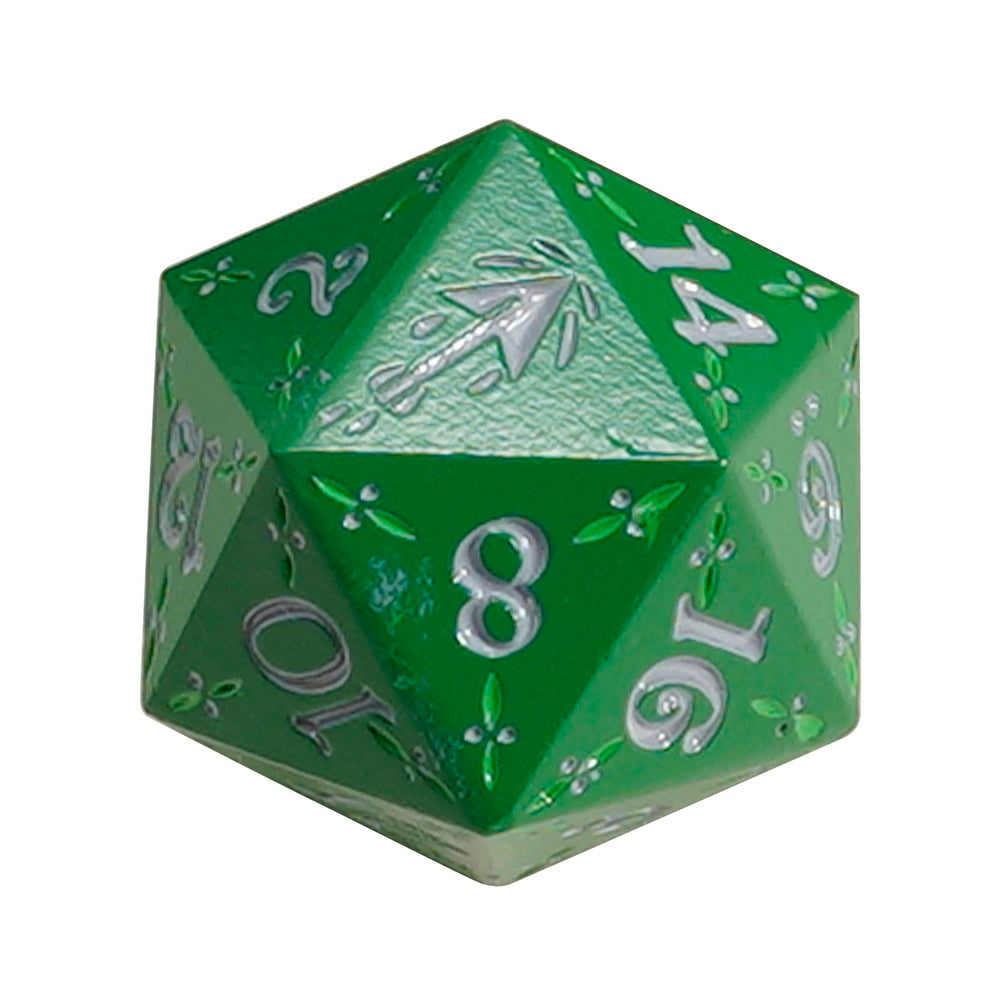 LPG Dice Dual D20 Advantage Set Rogue Green/Silver Warrior Black/Green