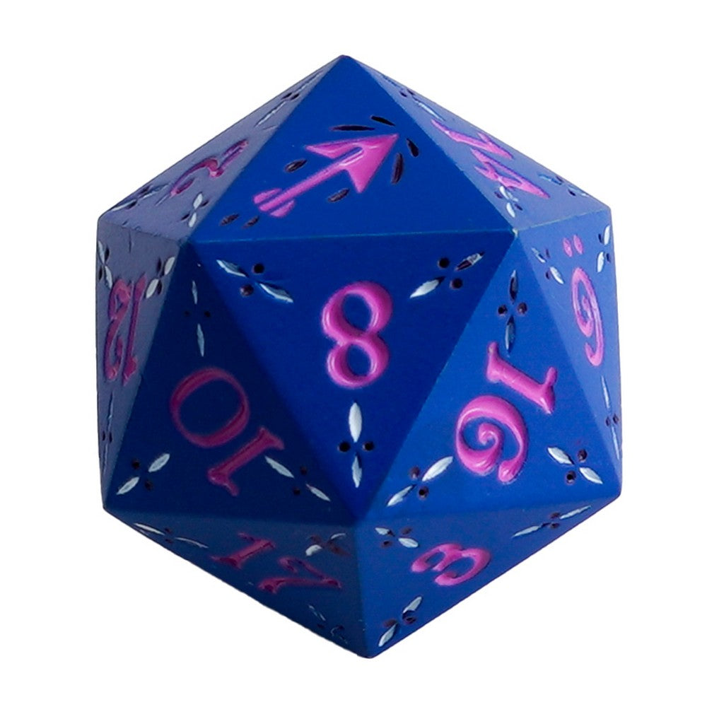 LPG Dice Dual D20 Advantage Set Rogue Blue/Pink Warrior Bloodied Metal