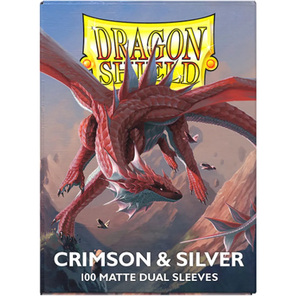 Dragon Shield: Sleeves – Matte Dual – Crimson & Silver