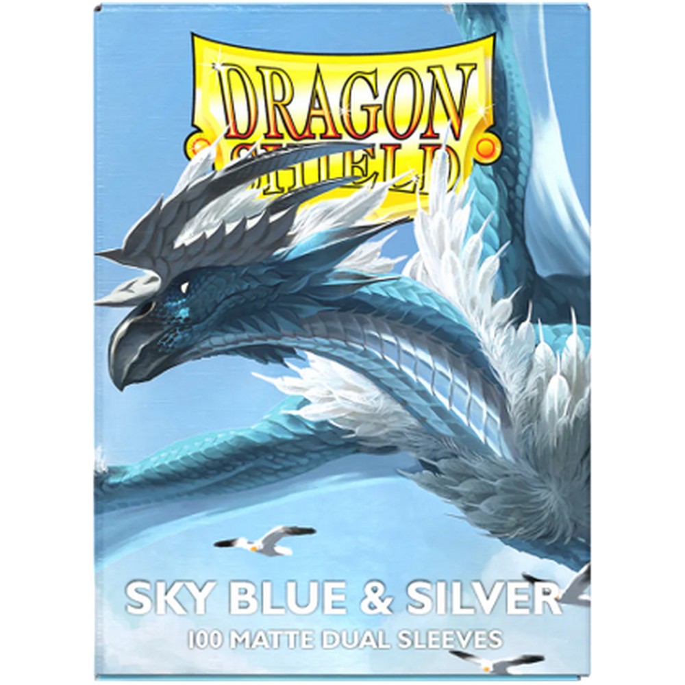 Dragon Shield: Sleeves – Matte Dual – Sky Blue & Silver