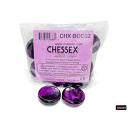CHX BGC02 15 of GeminiÃ‚Â® Black-Purple 28mm Backgammon Checkers in a bag