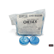 CHX BGC05 15 of Velvet Bright Blue 28mm Backgammon Checkers in a bag