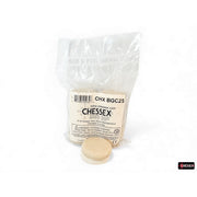CHX BGC25 15 of Opaque Ivory 35mm Backgammon Checkers in a bag