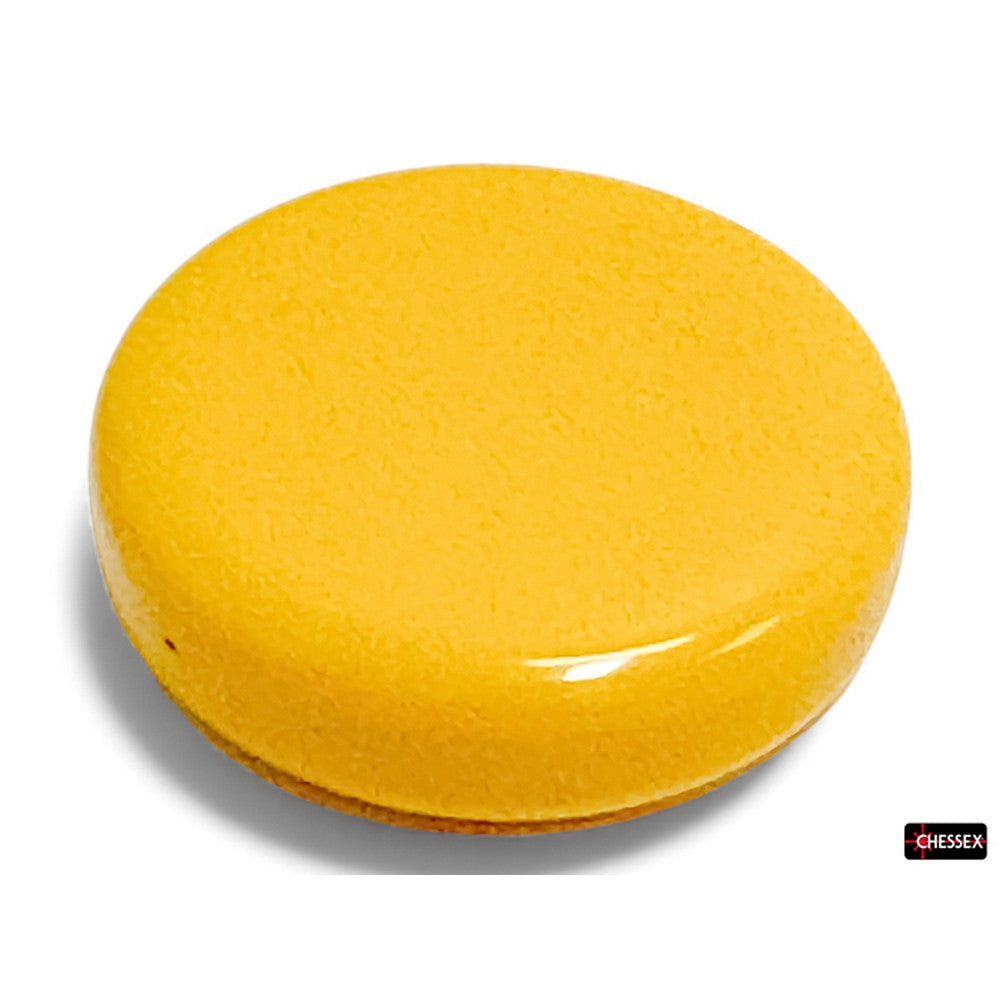 CHX BGC27 15 of Opaque Yellow 35mm Backgammon Checkers in a bag
