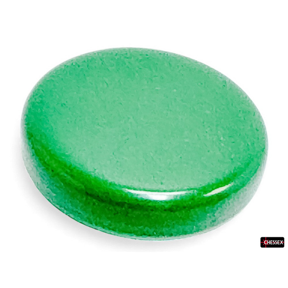 CHX BGC29 15 of Opaque Green 35mm Backgammon Checkers in a bag