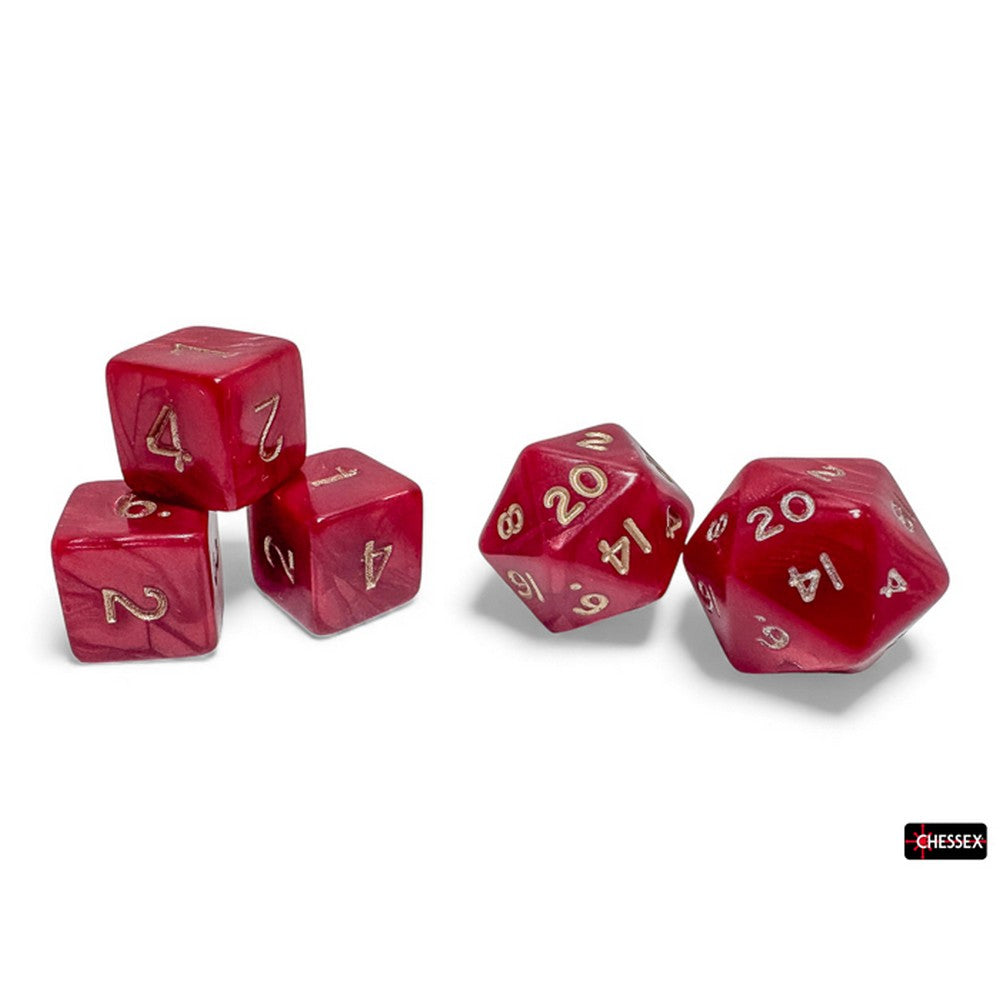 CHX CHD05 Pearlescent Red/gold Cheat Dice