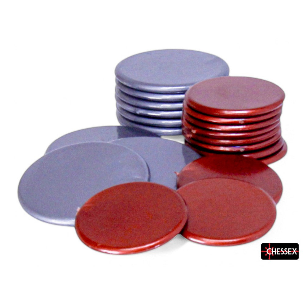 CHX BYZ1000B Silver and Copper Plastic Counter Tokens