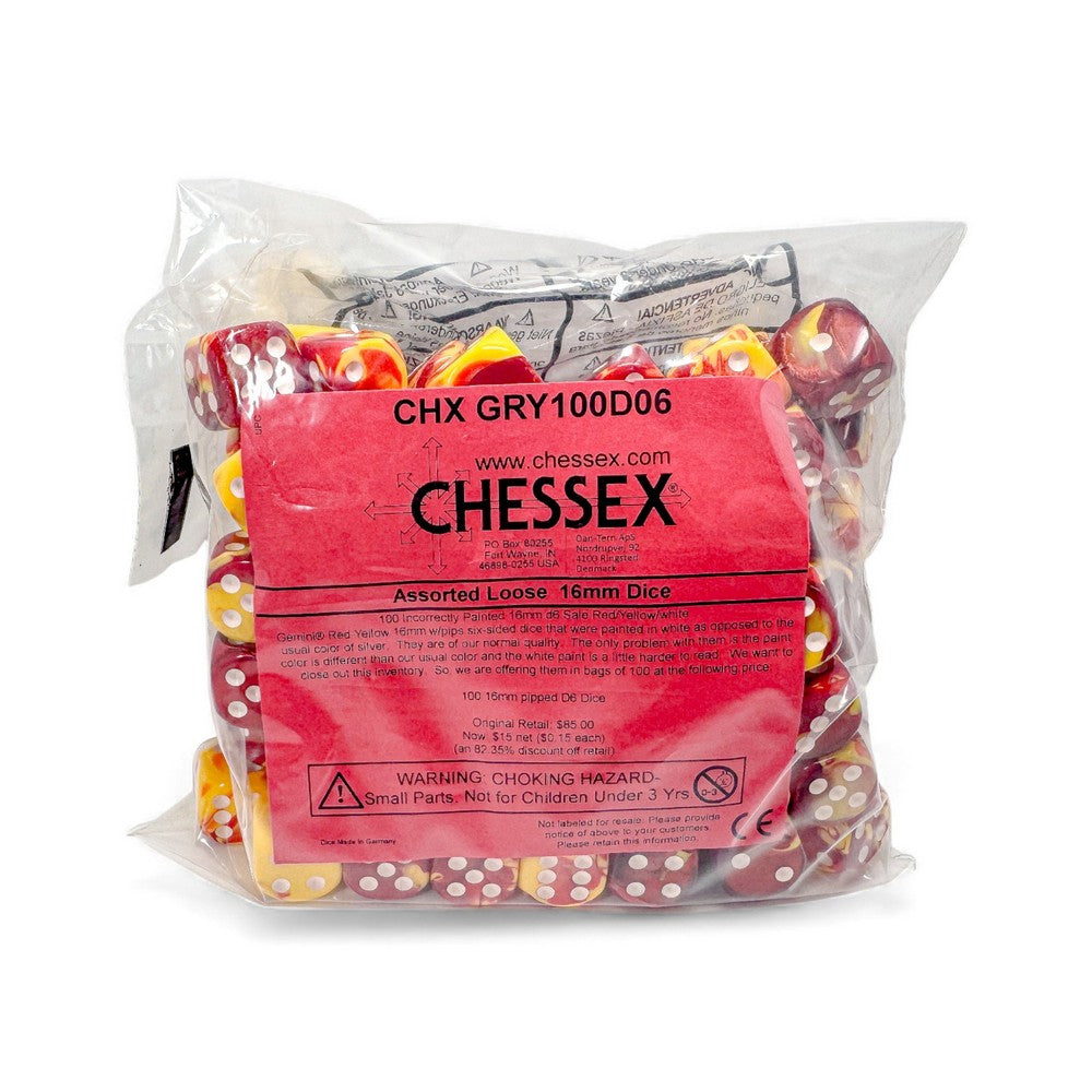 CHX GRY100D06 100 Incorrectly Painted 16mm d6 Sale Red/Yellow/white