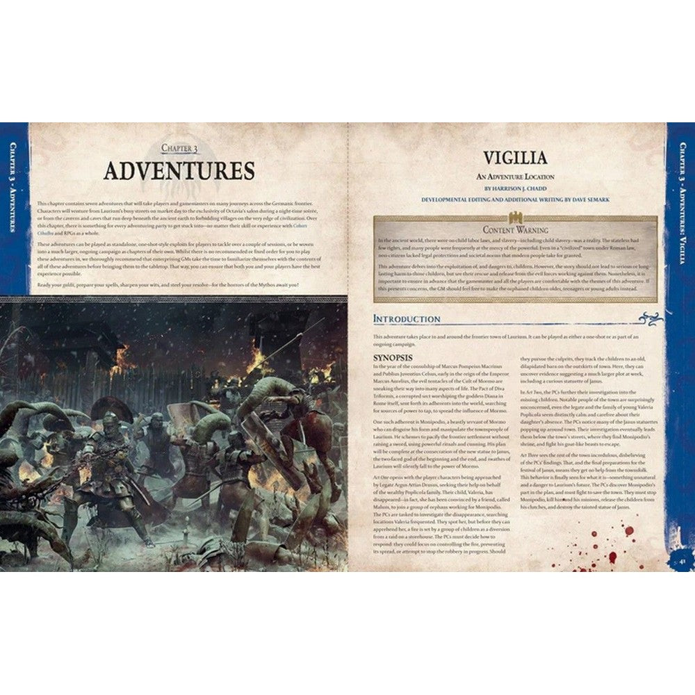 Cohors Cthulhu RPG Laurium Adventures Book