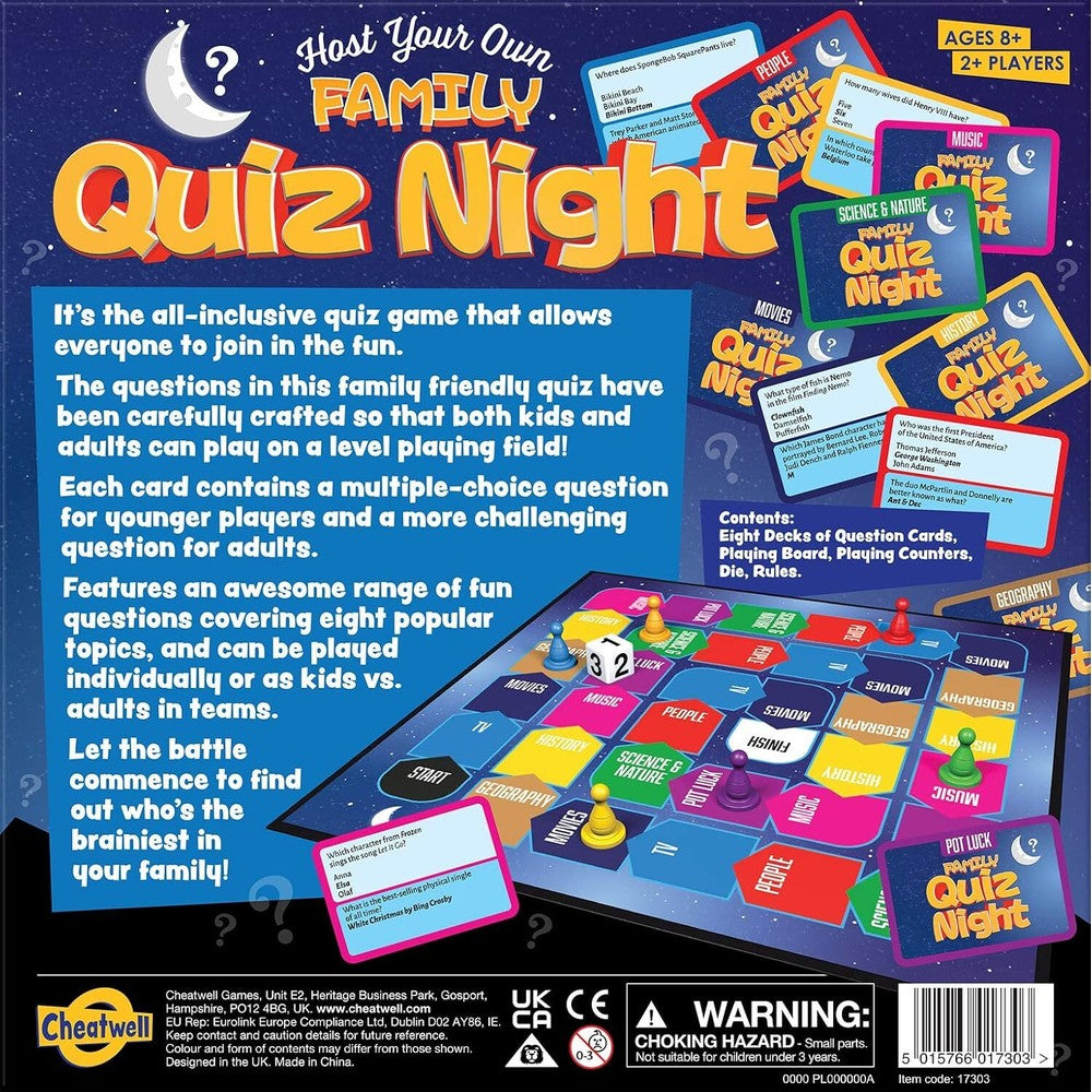 Family Quiz Night Board Game