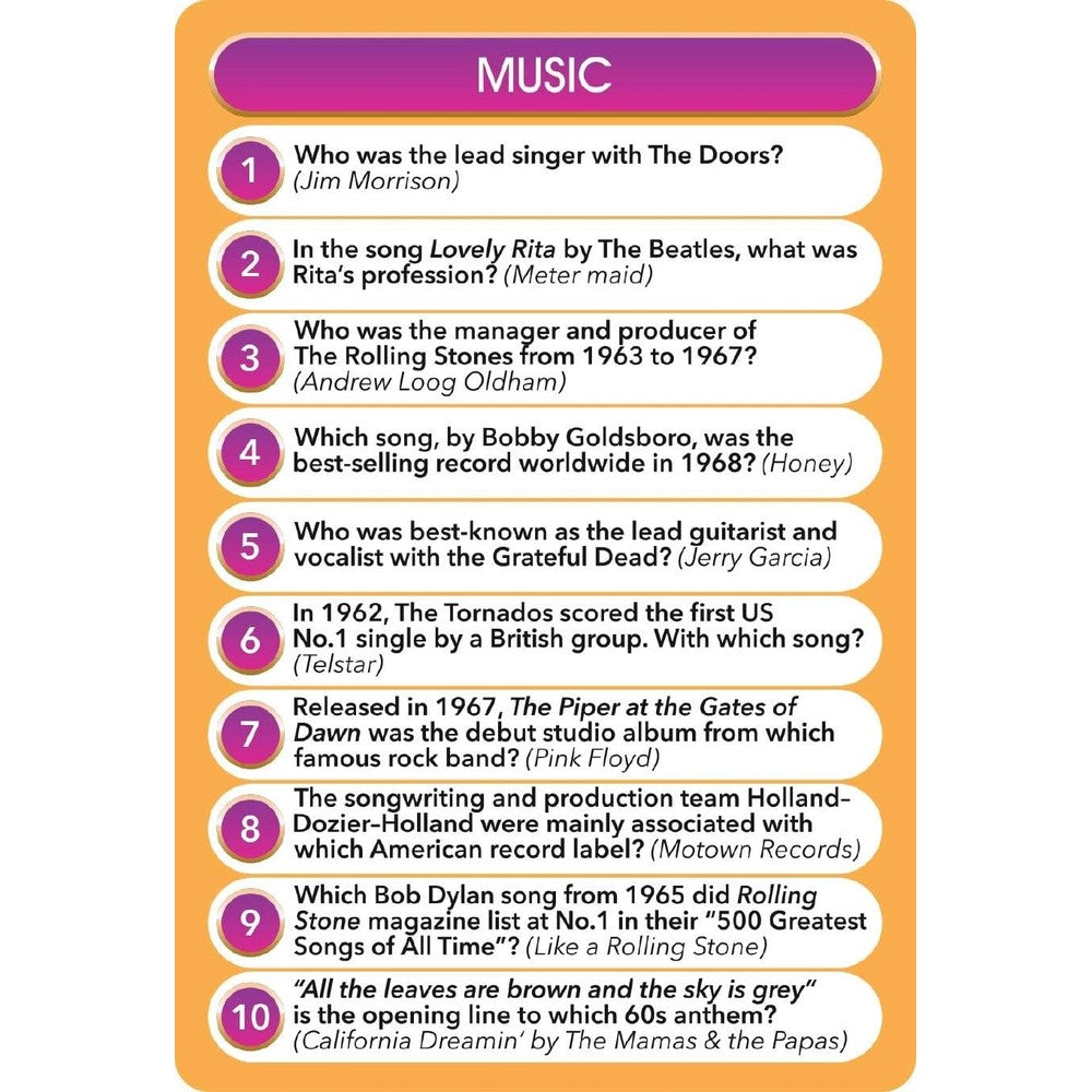 Top Trivia Decades - 60's