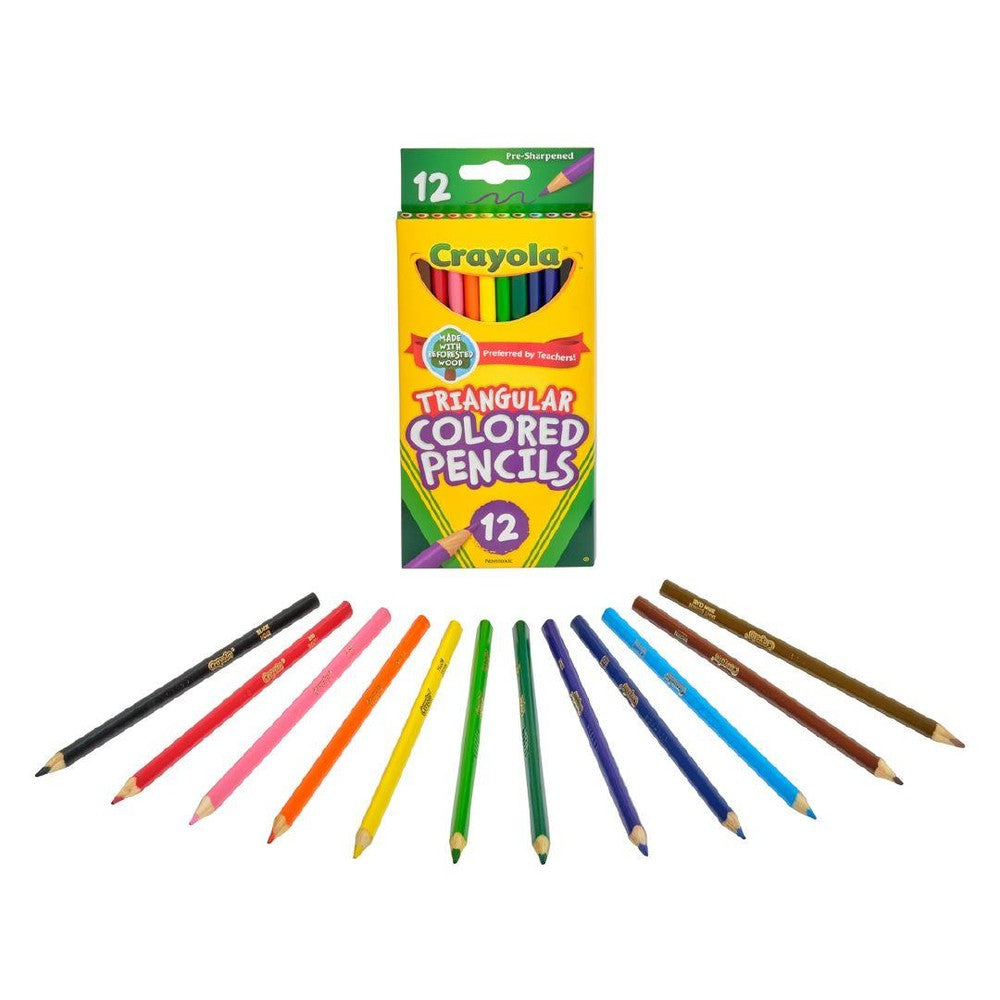 Triangular Coloured Pencils 12