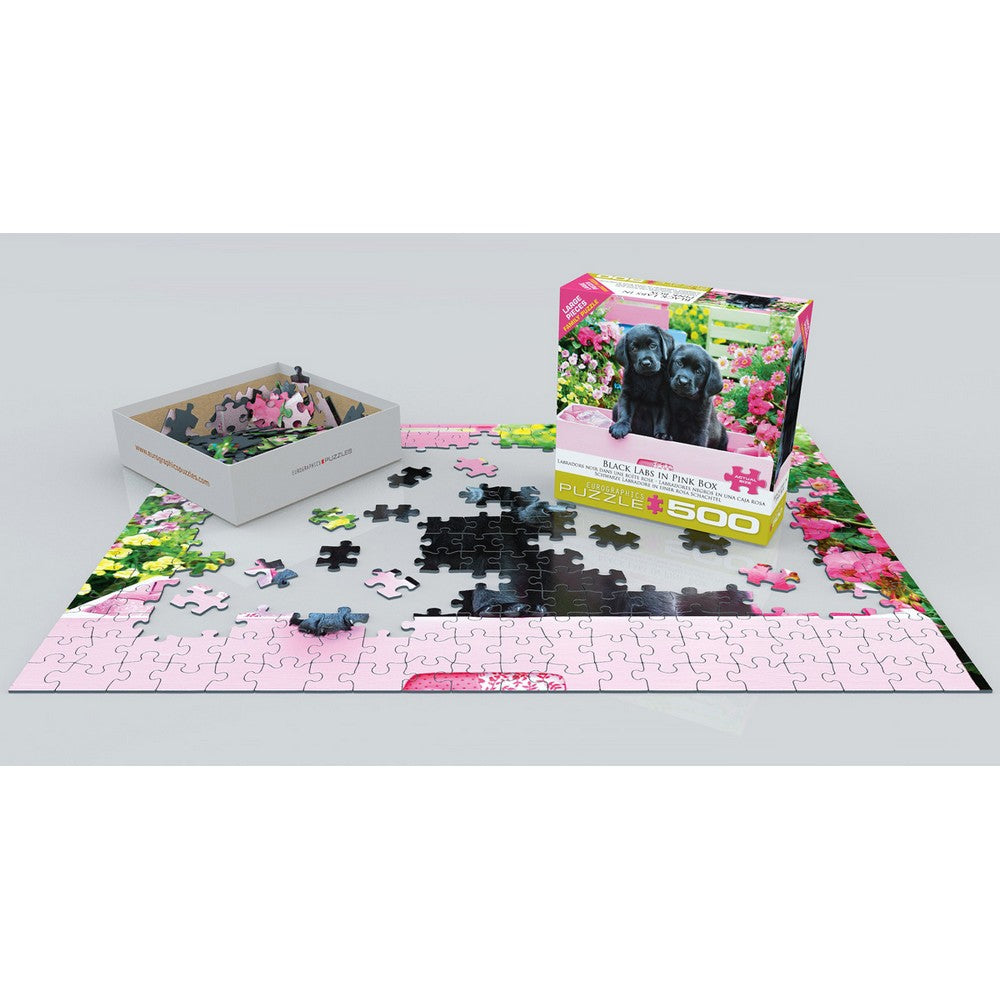 Puzzle - Eurographics - Black Labs In Pink Box 500pcxl
