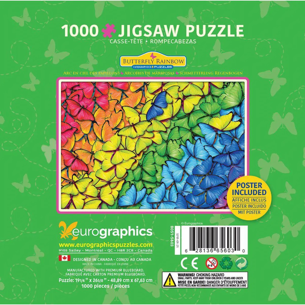Puzzle - Butterfly Rainbow 1000pc *Tin*