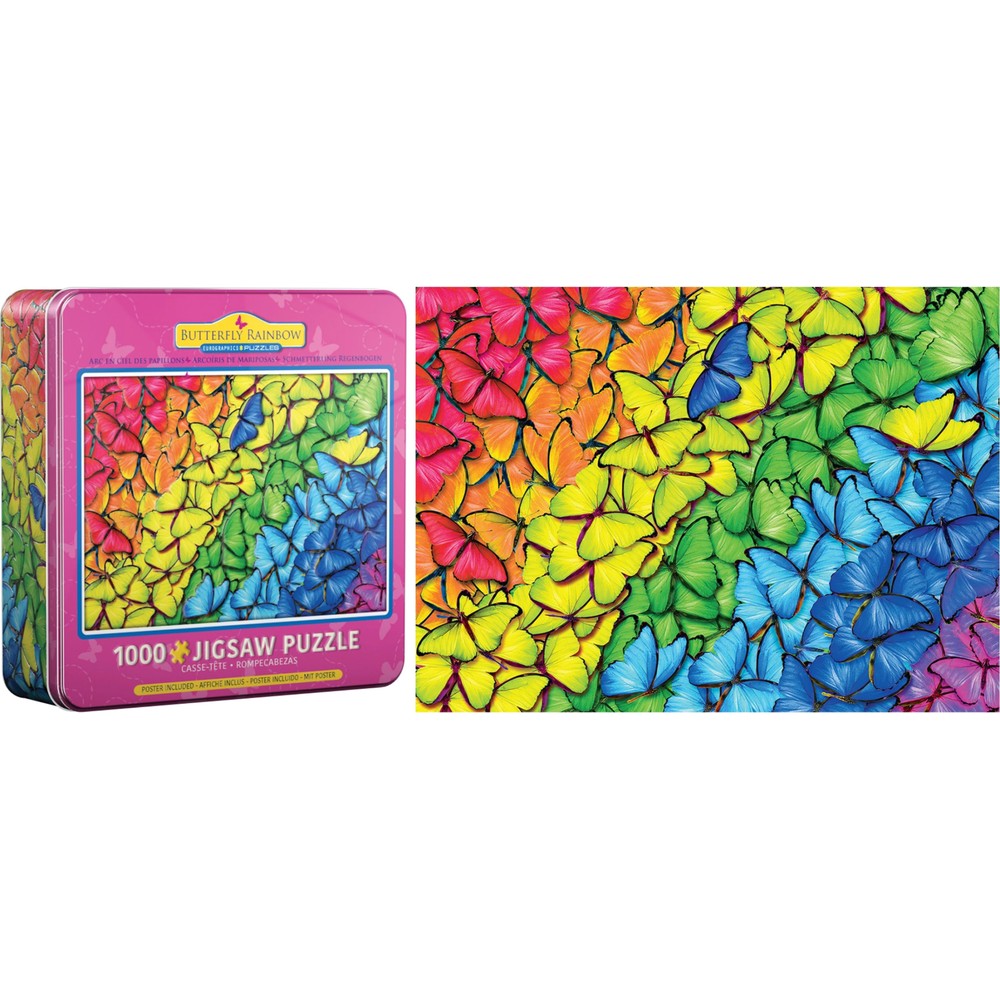 Puzzle - Butterfly Rainbow 1000pc *Tin*